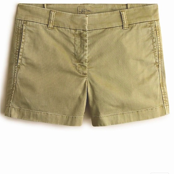 J. Crew 4" stretch chino shorts in Olive Sand. Size 6. NWT. - Picture 3 of 3